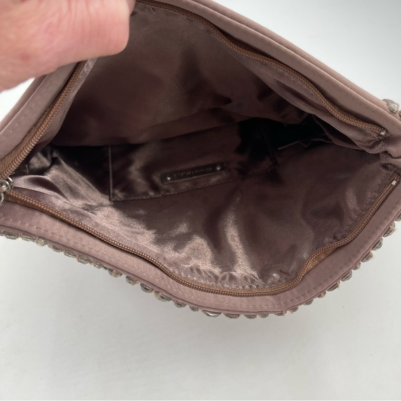 Banana Republic Taupe Beaded Foldable Clutch Bag - 9 3/4”W X 4 1/2”H (Folded) - Picture 7 of 9